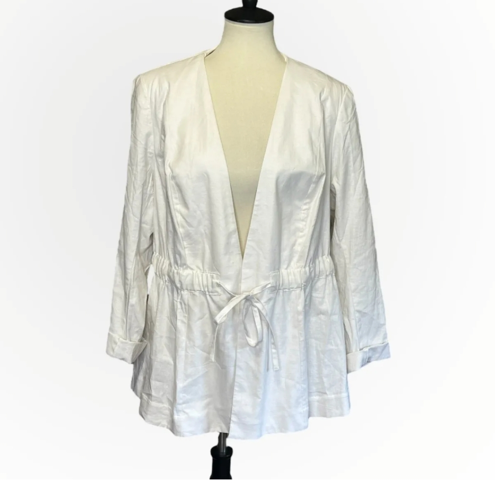 Lane Bryant drawstring waist linen jacket size 16 NWT